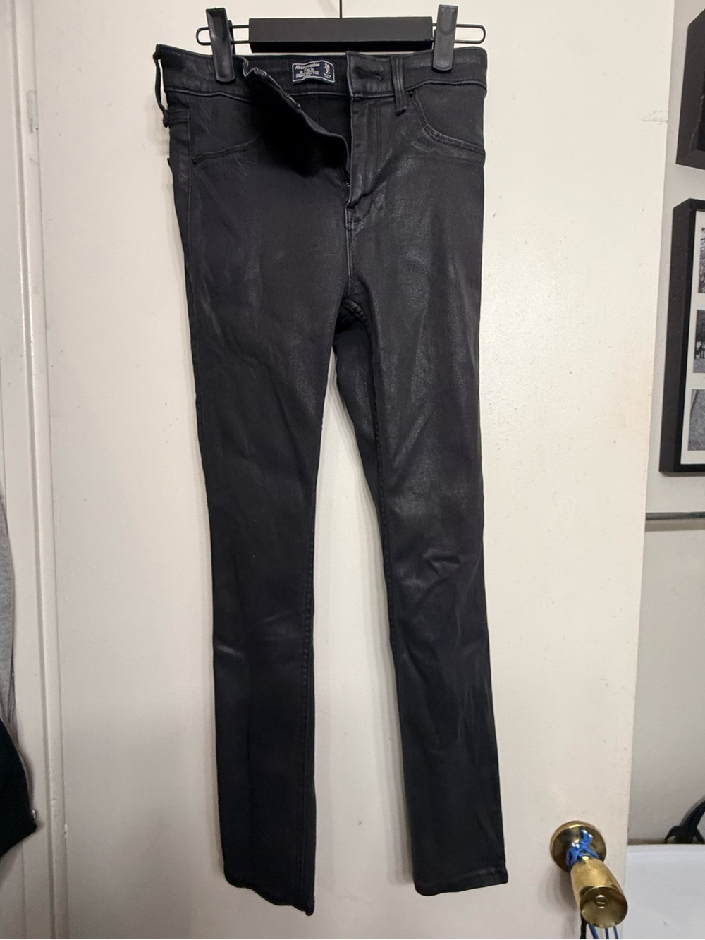 Abercrombie & Fitch Simone High Rise Ankle Coated Skinny Jeans | Black | Size 26